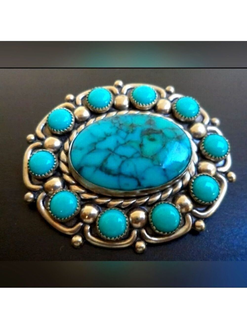 Turquoise Statement Brooch - Picture 1 of 3